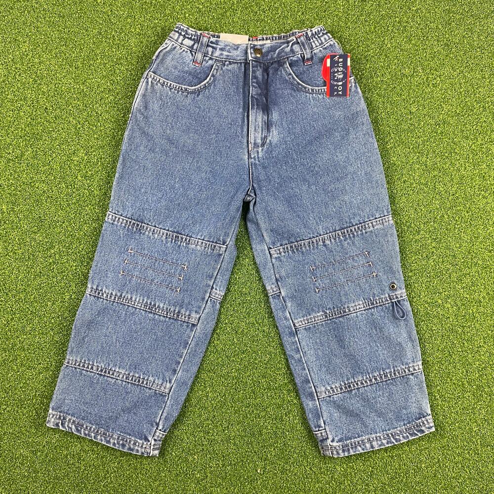 Vintage Y2K Bugle Boy Classics Kids Blue Denim Loose Fit Jeans Sz 6 NEW